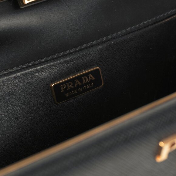 Prada Nero Saffiano Leather Studded Fringe Frame Shoulder Bag - Picture 14 of 14